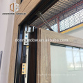 modern wood grain aluminum patio open outward windows